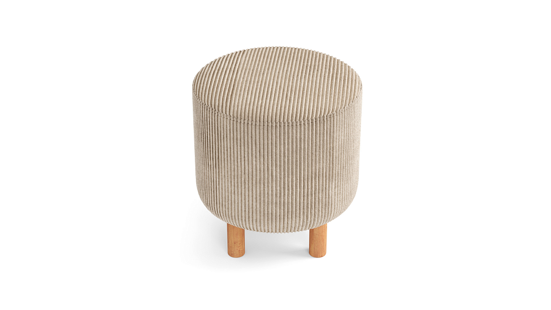 Комо / пуф круглый велюр цилиум крем