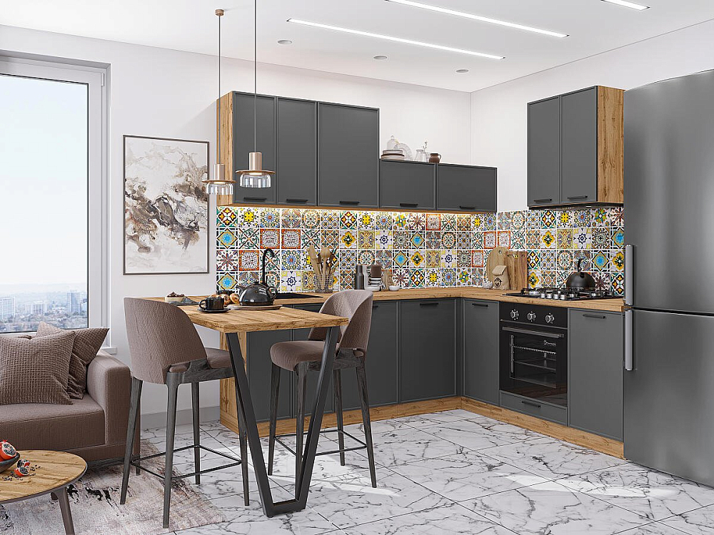 Фрейм-03 Дуб Вотан/stormy silk