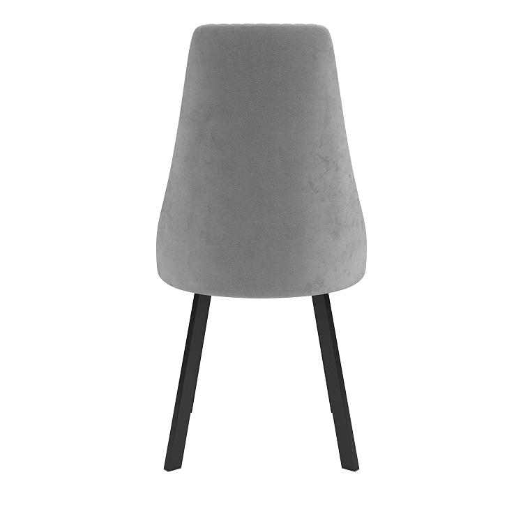 Стул Лион велюр тенерифе грей/Цвет металл черный